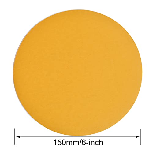 6-Inch No-Hole Hook and Loop Gold Sanding Discs 800-Grit, 100-Pack (100 Count)