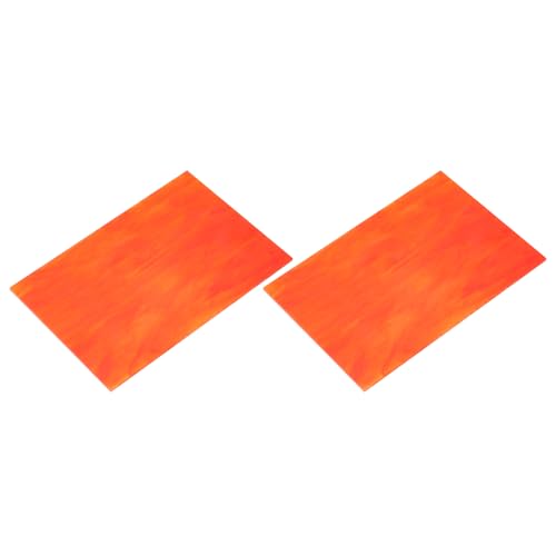 2 Pcs Stained Glass Sheet Mosaic Tile 7.9 Inch x 5.9 Inch Watermelon Red Stained Glass Sheets for Crafts DIY Art Project