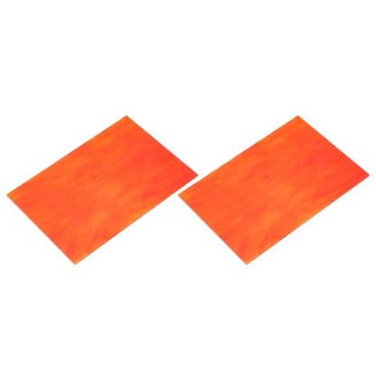 2 Pcs Stained Glass Sheet Mosaic Tile 7.9 Inch x 5.9 Inch Watermelon Red Stained Glass Sheets for Crafts DIY Art Project