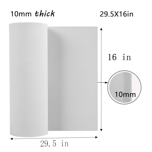 10mm EVA Foam Sheets Roll 16x29.5in White for Cosplay DIY 90kg