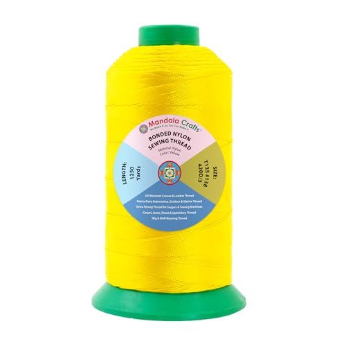 Size 138 420D T135 Yellow Bonded Nylon Thread (3750 Foot)