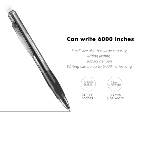 Erasable Pens Click Fine Point 0.7 mm Retractable Erasable Gel Pens for Completing Sudoku and Crossword Puzzles 12 Pack (12 Count)