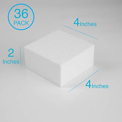 Silverlake 4x4x2 Craft Foam for Styrofoam Block Projects (36 Count)