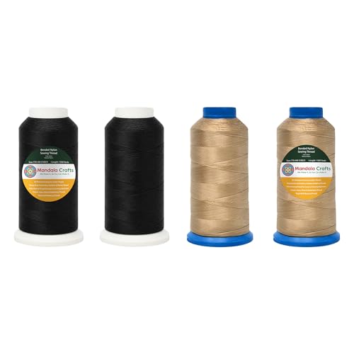 Size 69 210D T70 Black Khaki Bonded Nylon Thread (18000 Foot)