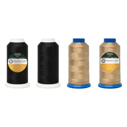 Size 69 210D T70 Black Khaki Bonded Nylon Thread (18000 Foot)