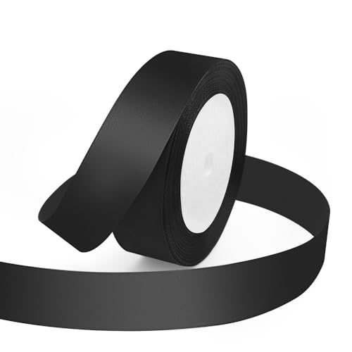 1" x 25 Yards Black Satin Ribbon Crafts Gift Wrapping