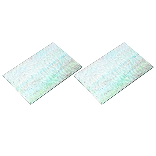 2 Pcs Stained Glass Sheet Mosaic Tile 7.9 Inch x 5.9 Inch Cyan Stained Glass Sheets for Crafts DIY Art Project