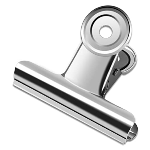 10 Pack Large Metal Hinge Clips 2.5 Inch Silver Bull Hinge Paper Clips (10 Count)