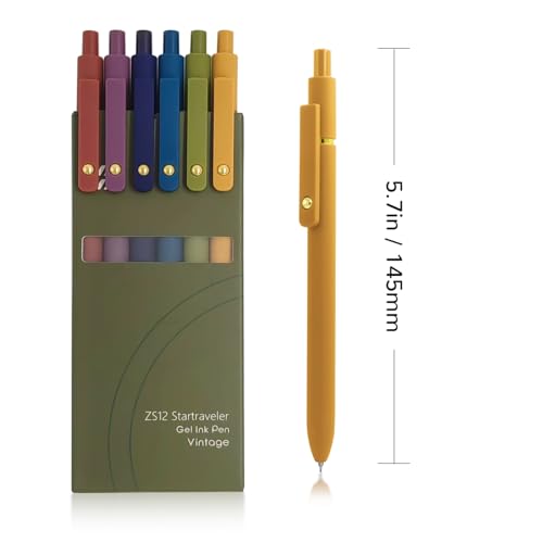 Gel Pens 6 Pcs 0.5mm Fine Point Smooth Writing Pens Cute Pen (6 Count)