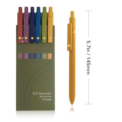 Gel Pens 6 Pcs 0.5mm Fine Point Smooth Writing Pens Cute Pen (6 Count)