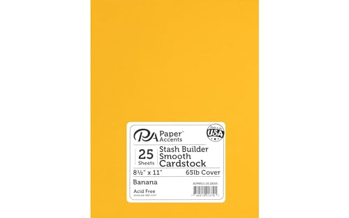 PA Paper Accents Stash Builder Cardstock 8.5" x 11" Banana