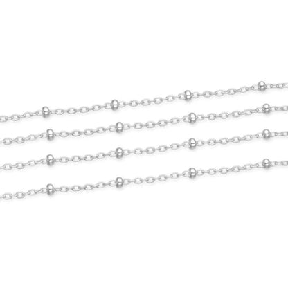 5 Feet Real Sterling Silver 1.9mm Beaded Cable Chain Link Findings