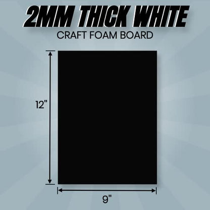 24 Ct Sheets Black EVA Cosplay Foam in 9” x 12’’ Sheets; High Density Thick Foam 85 kg