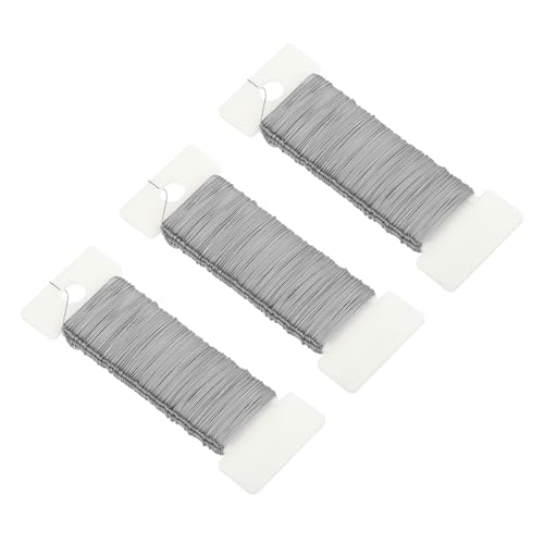 114 Yards 345 Feet 27 Gauge Metal Floral Wire Silver Tone Flexible Paddle Thin Floral Wires for Craft (3 Count)