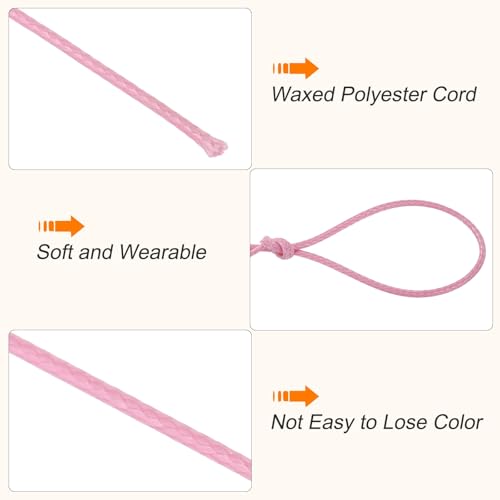 Waxed Cord 0.5mm Waxed Polyester Cord 175 Yard Wax String for Bracelet Making