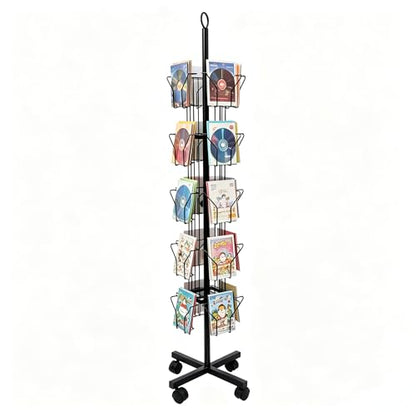 Black Greeting Card Display Rack Rotating Flyer Stand