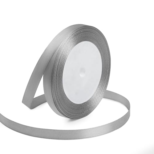 3 8" x 25 Yards Silvery Satin Ribbon Crafts Gift Wrapping