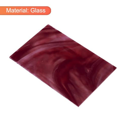 2 Pcs Stained Glass Sheet Mosaic Tile 7.9 Inch x 5.9 Inch Dark Red Stained Glass Sheets for Crafts DIY Art Project