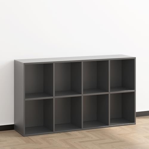 Wooden 8 Cube Storage Organizer with Closed Back Panel (8 Count)