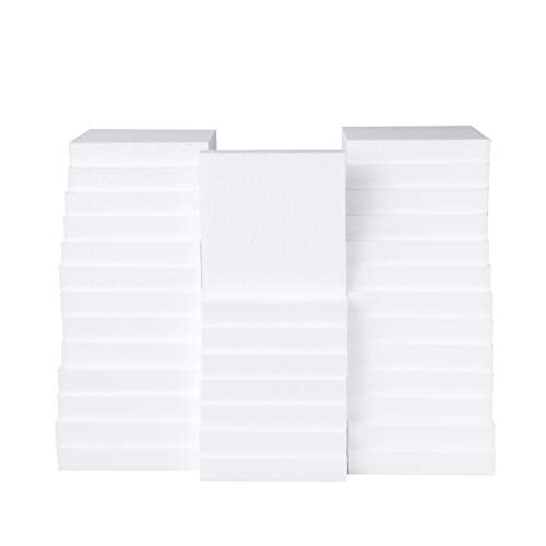 Silverlake 6x6x1 Craft Foam Squares for Styrofoam Board Projects (34 Count)