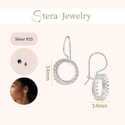 925 Sterling Silver Earring Setting (2 Count)