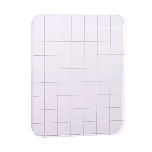 Clear Stamp Block Transparent Acrylic Block with Grid and Grip for Stamping Scrapbooking Craft Making