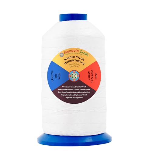 Size 277 840D T270 White Bonded Nylon Thread (3750 Foot)