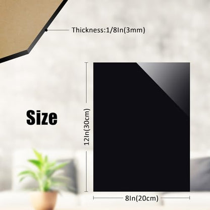 2 Pcs Black Acrylic Sheets for Laser Cutting 3mm 1 (2 Count)