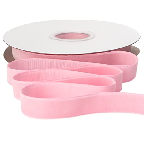 Polyester Pearl Pink Velvet Ribbon