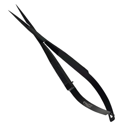 Cross Edge Spring Scissors 5 Inch straight Stainless Steel Precision Eyebrow & Eyelash Shaping & Trimming Scissor