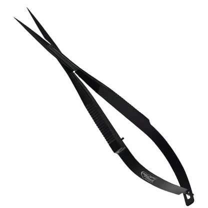 Cross Edge Spring Scissors 5 Inch straight Stainless Steel Precision Eyebrow & Eyelash Shaping & Trimming Scissor
