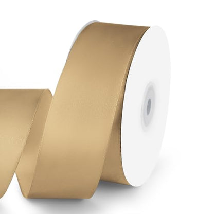 1-1/2" x 50 Yards Champagne Gold Satin Ribbon Crafts Gift Wrapping