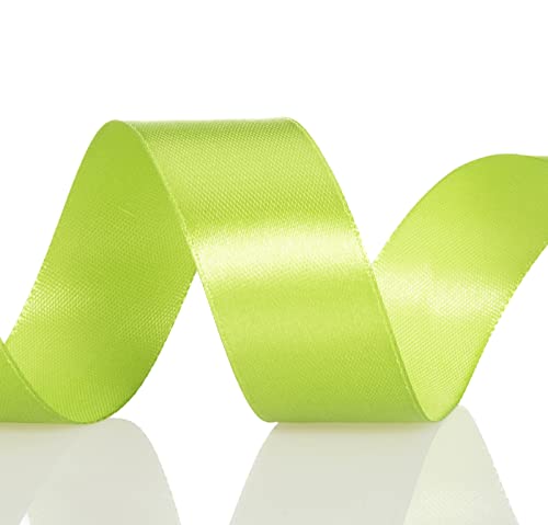 1 Inch Apple Green Solid Satin Ribbon for Gift Wrapping