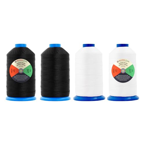 Size 92 280D T90 Black White Bonded Nylon Thread (4000 Foot)