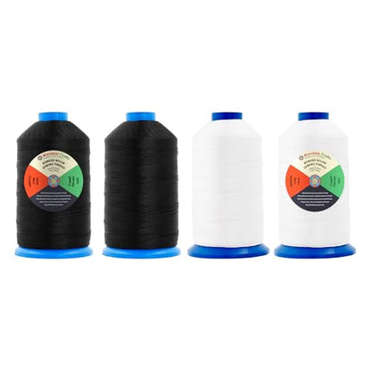 Size 92 280D T90 Black White Bonded Nylon Thread (4000 Foot)