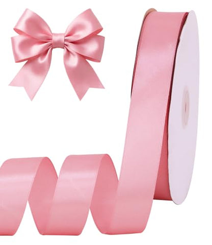 1 Inch x 100yds Rose Gold Satin Ribbon for Crafts