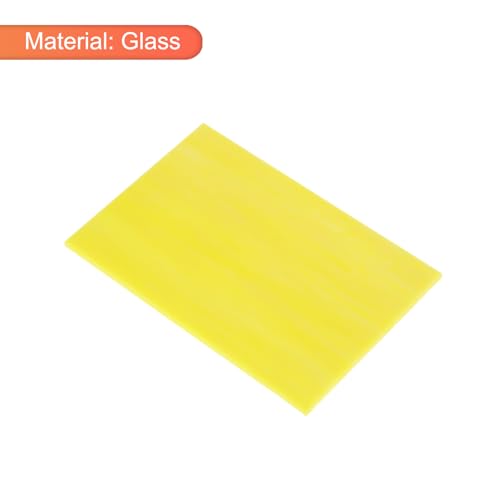 2 Pcs Stained Glass Sheet Mosaic Tile 7.9 Inch x 5.9 Inch Yellow Stained Glass Sheets for Crafts DIY Art Project