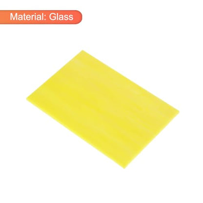 2 Pcs Stained Glass Sheet Mosaic Tile 7.9 Inch x 5.9 Inch Yellow Stained Glass Sheets for Crafts DIY Art Project