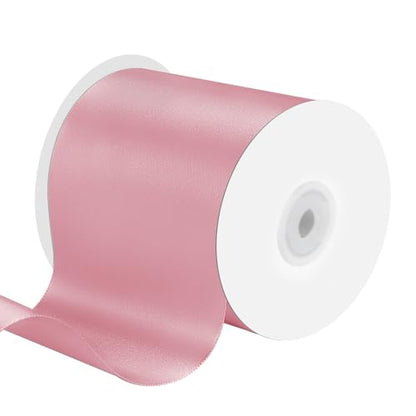 4" x 25 Yards Pink Satin Ribbon Crafts Gift Wrapping