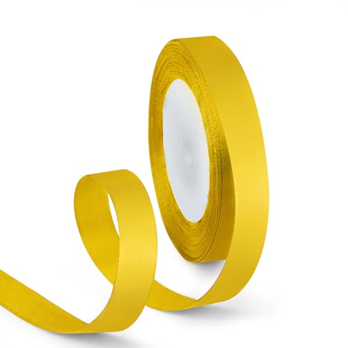 5 8 Inch 25 Yards Satin Ribbon Yellow (75 Foot)