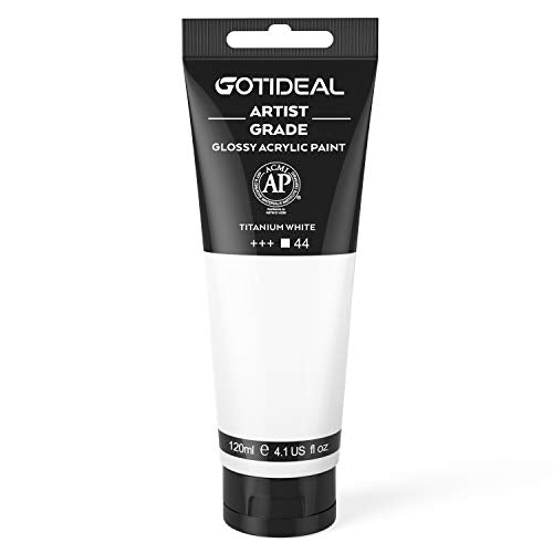 Acrylic Paint Titanium White Tubes 120ml (4.1 Fl Oz)