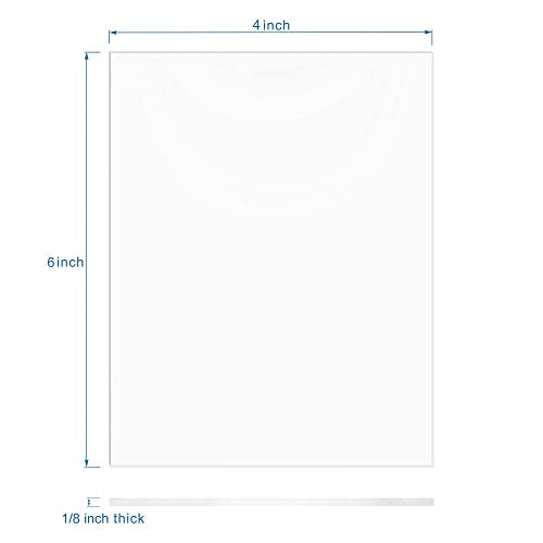 Pack of 10 Clear Cast Acrylic Sheet 4" x 6" x 1 (10 Count)