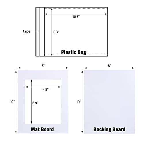 Pack of 25 White Mat Board Pre