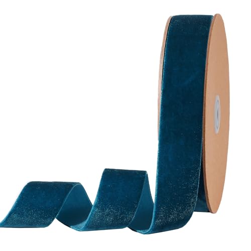 Teal Blue Velvet Ribbon