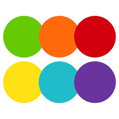 6" Round Large Colored Stickers Labels