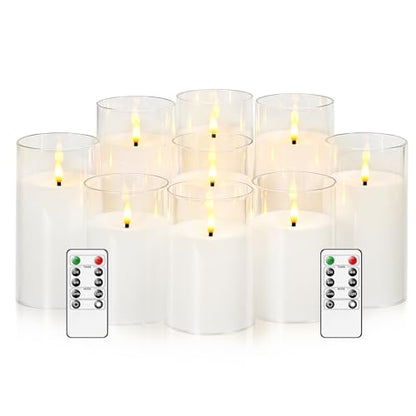 Flickering Flameless Candles Battery Operated with Remote and 2