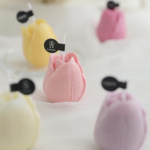 2Pcs Tulip Silicone Candle Flower Wax Mold Silicone for Candles Resin Making Molds Moldes De Silicona para Hacer Velas Artesanales De Silicona (2 Count)