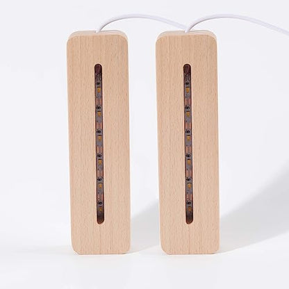 Resin Casting Mold Silicone Mold Supplies 2 Pack 6 Inch Rounded CuboidLed Wood Led Base Rectangle Led Light Base 2Pcs White LED Base (2 Count)