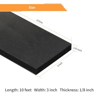 Solid Neoprene Rubber Strips with Adhesive Backing 1 (10 Foot)
