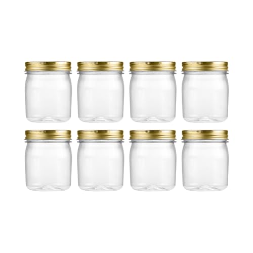 8 oz Plastic Mason Jars and Clear Plastic Jars with Lids 8 oz (8 Count)